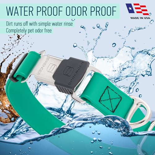 Biothane Waterproof Dog Collar with Herm Sprenger Stainless Steel Quick Release Buckle (W 3/4" x L 12"-19" / Teal)