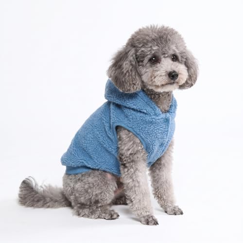 Sherpa Fleece Dog Jacket (Blue / Medium)