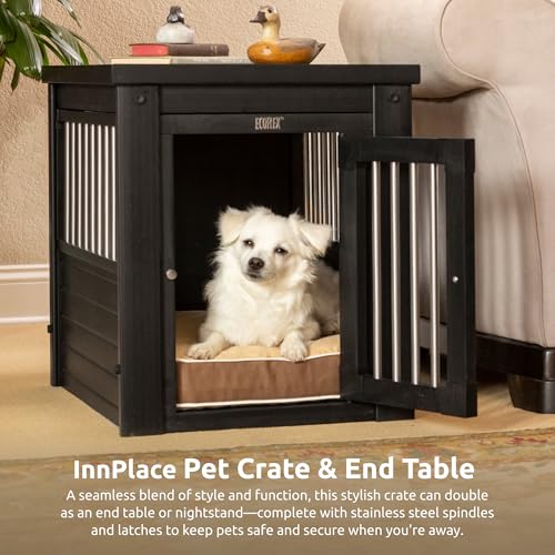 ECOFLEX® Small Furniture Stuyle Dog Crate & End Table (Black / 23.8"L x 18.2"W x 22.2"H)