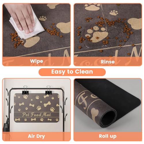 Pet Feeding Mat (Brown / 27"L x 17"W)