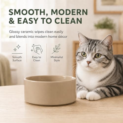Cat Bowls Set of Two (Greige)