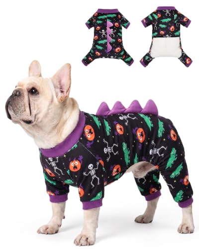 Dinosaur Costume Halloween Dog Pajamas (X-Large / Spooky Skeleton Dino)