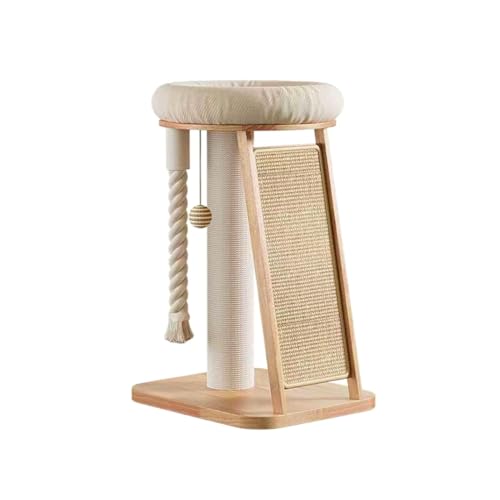 Modern Natural Wood Cute Multifunctional Cat Tree Tower Small