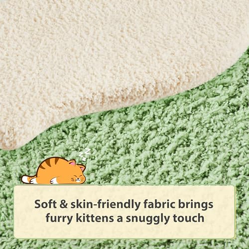 Cat Tree 35.5in Cat Tower for Indoor Cats (Army Green/Beige)