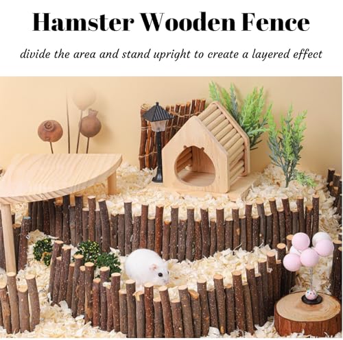19.7 & 9.8In Wooden Hamster Bridge Fence Rat Climbing Toys for Gerbil Mouse