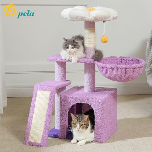 Cactus Cat Tree for Kittens & Small Cats (Purple)