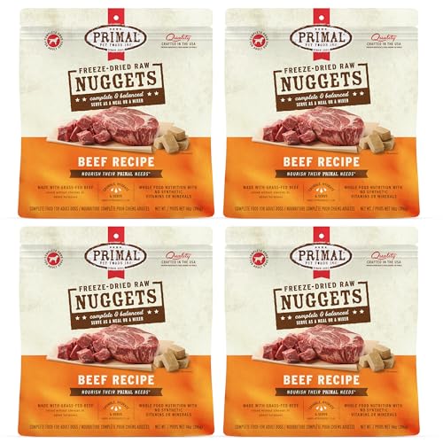 Primal Freeze Dried Raw Dog Food Nuggets (14 Ounce (Pack of 4))
