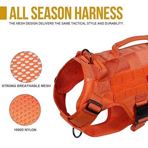 Tactical Dog Harness for Small Dog (Orange / S)