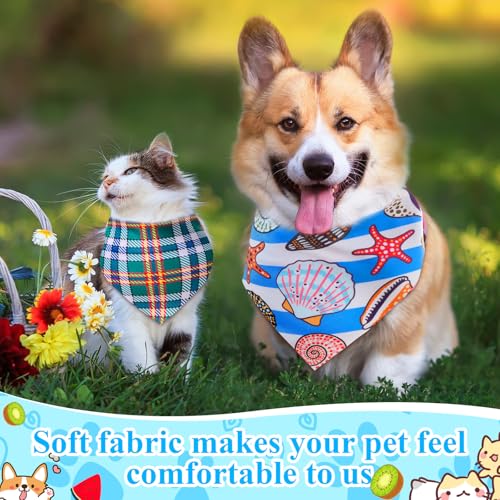 72 Pcs Boy Dog Bandanas Bulk Summer Triangle Scarf Colorful Cat Bibs Puppy Scarf Paw Pet Bandanas for Puppy Cat Birthday Party Costume (Boy Dog)
