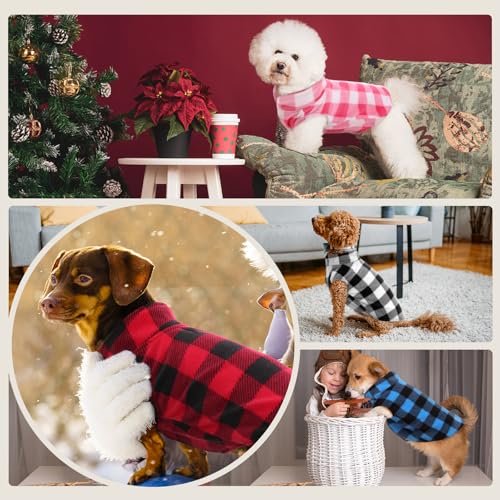 Dog Fleece Vest (Pink Plaid / Large (Chest Girth: 20.9'' ))