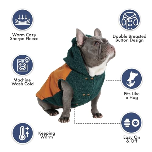 Reversible Dog Hoodie Sweater (Orange and Green / XL)