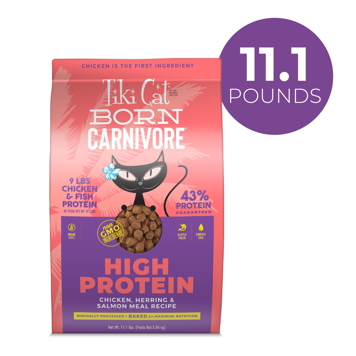 Tiki Cat Born Carnivore High Protein Dry Cat Food (11.1 Pound (Pack of 1))