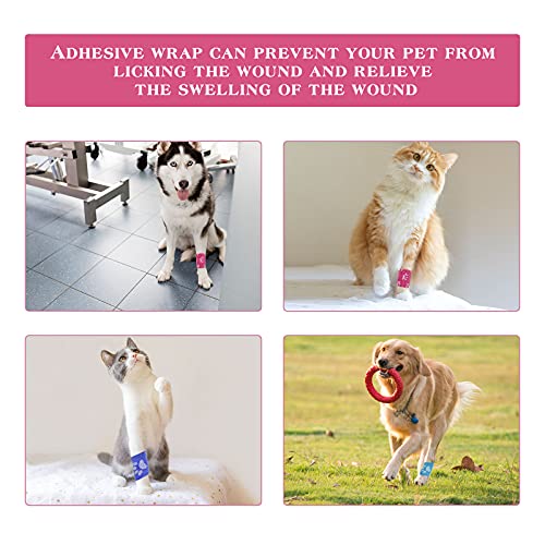 Vet Wrap Self Adhering Bandage Wrap Cohesive Bandage Multi (Mixed-1 12 Rolls)