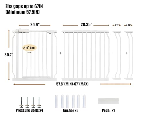 Extra Wide 67 (White / 67"-71.5"/170-182CM)