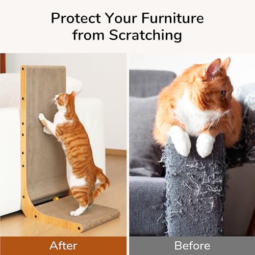 Cat Scratcher for Indoor Cats (1 Pack 32.7 in Wood Color)