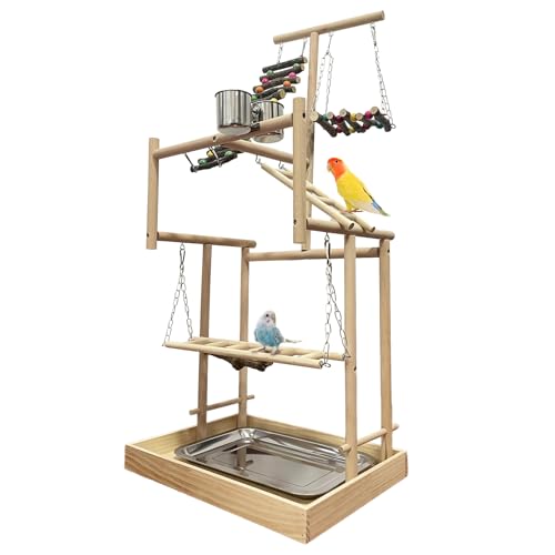 4 Layers Large Bird Playground 32" H Pet Parrot Playstand Gym