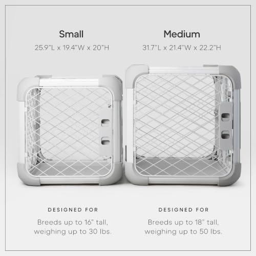 Evolv Modular Dog Crate for Dogs Up to 16" Tall (Small (25.9"L x 19.4"W x 20"H) / Ash)
