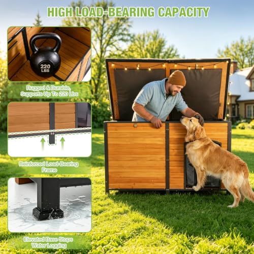 Extra Large Heated Dog House with Safe Thermostat