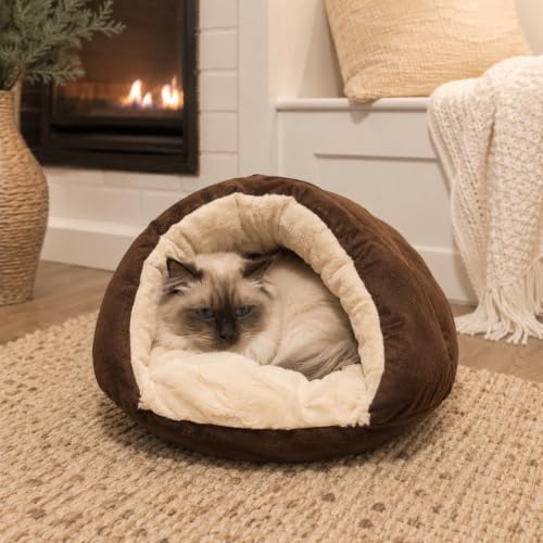 Sleep Zone Cuddle Cave Pet Bed (Brown)