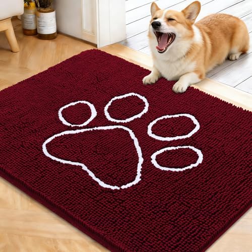Dog Door Mat for Muddy Paws 40x32 (Burgundy / 40" X 32")