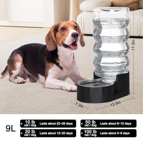9L Filtered Dog Water Dispenser (9L / Pure Black)