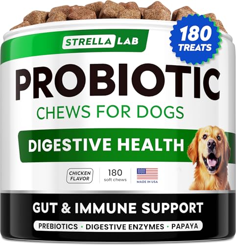 Dog Probiotics Chews for Gut Support & Digestive Health with Enzymes (Probiotic Chews / 180Ct (Chicken))