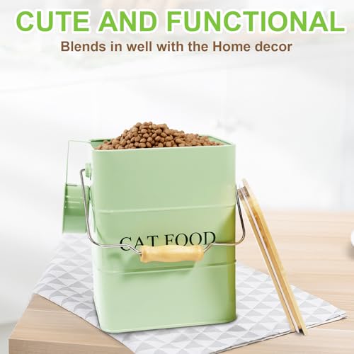 Cat Food storage container Cat Treats Jar (Cat-Green)