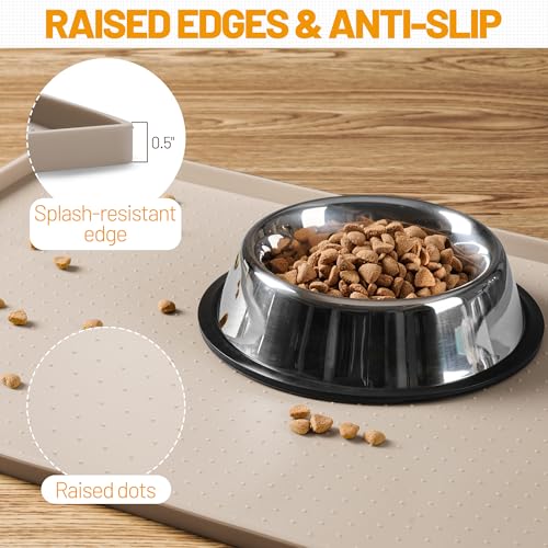 Dog Feeding Mat (Taupe / 19"l X 12"w)