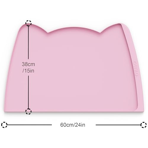 Large Dog Food Mat (24"L x 15"W / Pink)