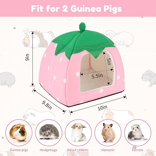 Guinea Pig Bed Hideout (Strawberry Pink)