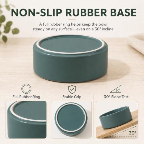 Cat Bowls Set of Two (Dark Green)