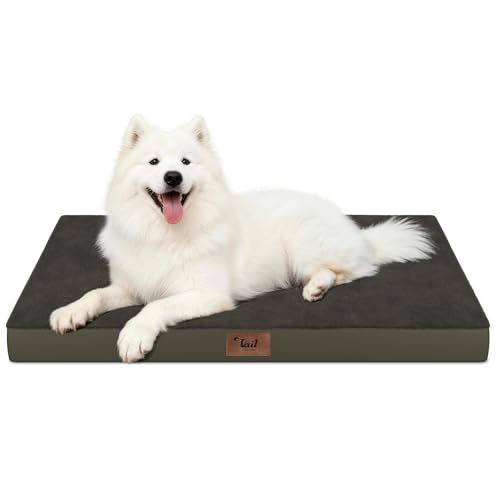 Large Waterproof Orthopedic Dog Bed with Egg Crate Foam (Coffee / 41.0"L x 27.0"W x 3.5"Th)