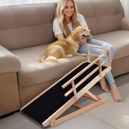Dog Ramp for Bed & Couch (Wood / M-for 23.6''H Bed)