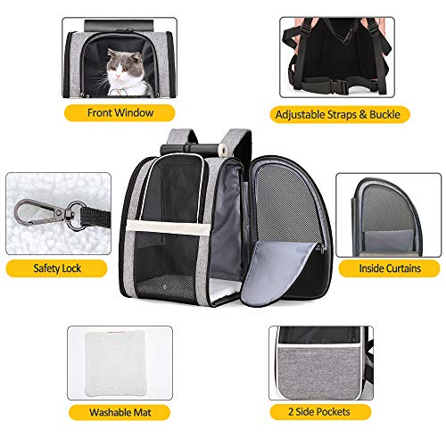 Innovative Traveler Bubble Backpack Pet Carriers for Cats and Dogs (Upgraded-Black)