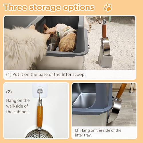 Cat Litter Scoop (For long particles / Silver)