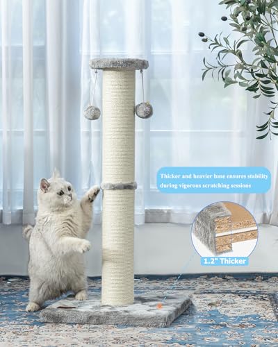 34Inch Tall Cat Scratching Post for Indoor Cats Adults (Grey)