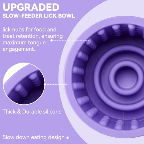 Dog Slow Feeder Lick Bowl (S / Purple)