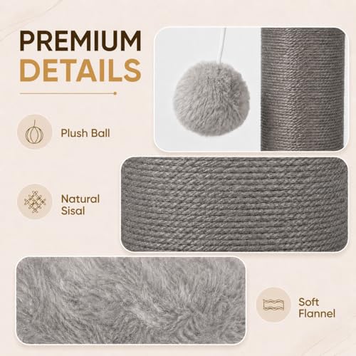 32 Inch Tall Cat Scratching Post (X-Large / Grey)