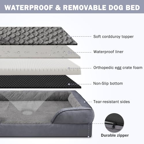 Orthopedic Dog Beds Large Sized (Dark Grey / XL (42"x 32"x 7"))