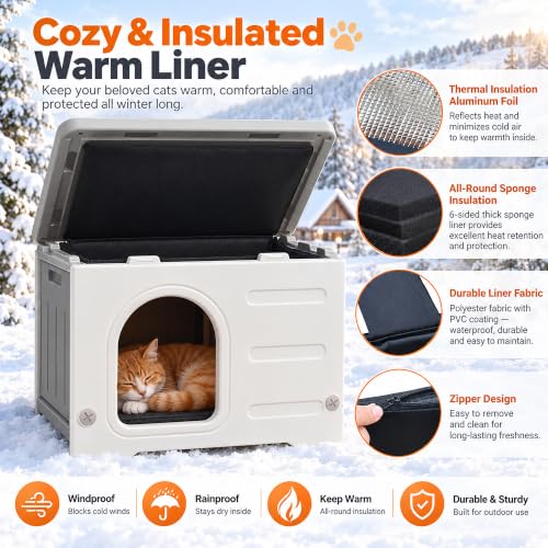 HDPE Cat House with Liner (Modern)