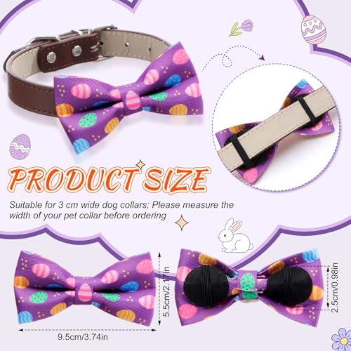 50 Pcs Spring Dog Collar Bowties Rabbits Chicks Eggs Carrots Collar Dogs Accessories Attachment with Elastic Bands Detachable Charms for Pets Holiday Costume Photo Props Accessories Shops (Easter)