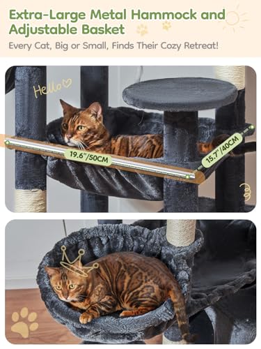 Tall Cat Tree (Smoky Gray / 76 Inches)