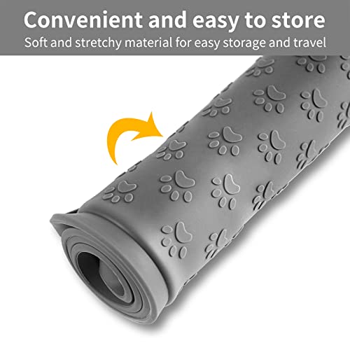 2 Pack Pet Placemat for Dog and Cat (18"L x 12"W - 2 Pack / Grey)