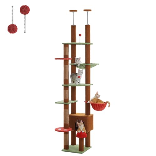 Floor to Ceiling Cat Tree (90''-101'' / Mushroom Brown)
