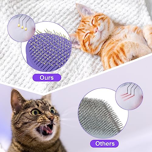 Cat Brush for Grooming and Shedding (Purple)