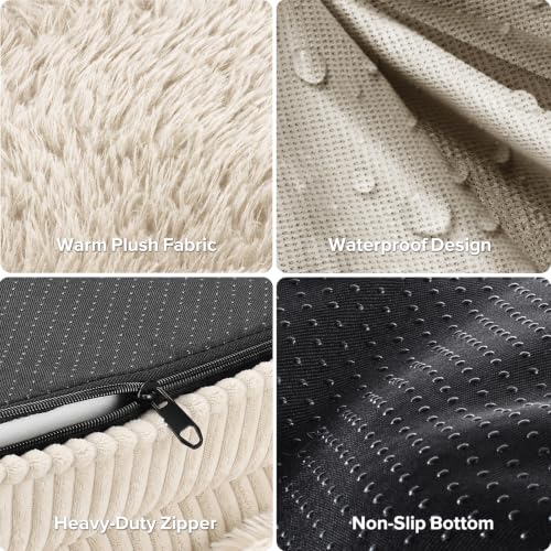 Orthopedic Dog Bed for Medium Sized Dog (Cream / 35"L x 25"W x 6.5"T)