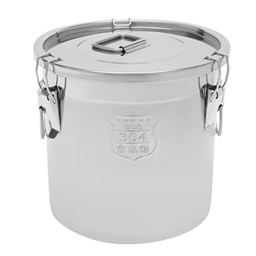 5.5Gal 304 Stainless Steel Airtight Container with Lid and Locking Clamp (21L)