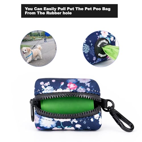 Dog Poop Bag Holder Dispenser 2 Pack (Dark Blue & White)