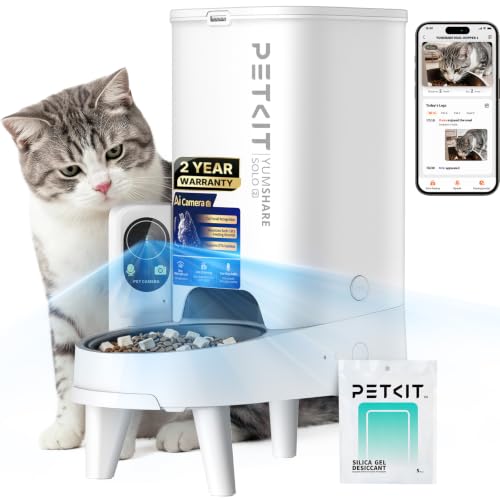 Automatic Cat Feeder with Camera (White with Single Food Hopper)
