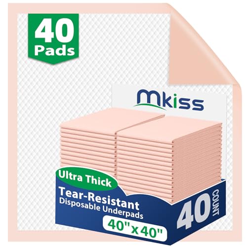 Tear Resistant Bed Pads 40" x 40" (40"x40"(40 Count))